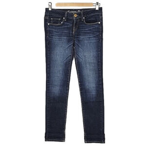 American Eagle Women's  Stretch Skinny Denim Blue Jean Size 2 Short